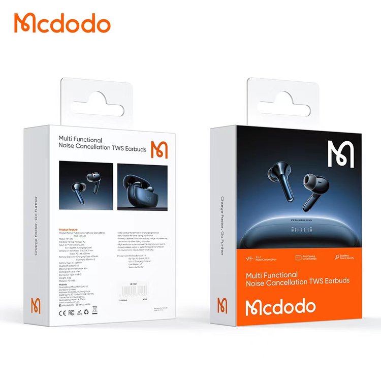 Mcdodo Multi Functional Noise Cancellation Earbuds with Display Mcdodo Multi Functional Noise Cancellation Earbuds with Display